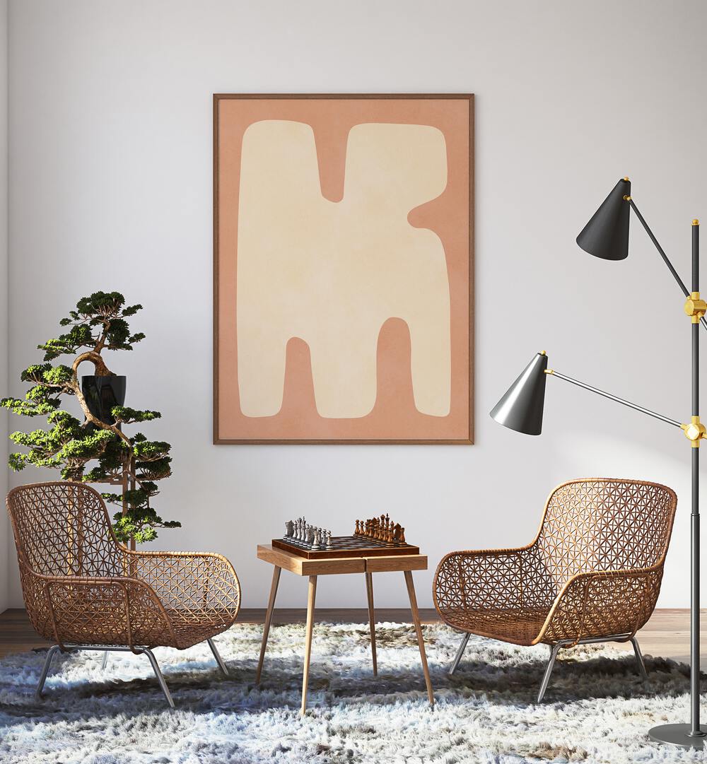 Stylish living space featuring ORGANIC ART VI, GEOMETRIC ART PRINTS, blending modern design with natural elegance.