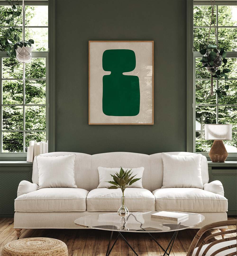 Stylish living room featuring ORGANIC III, GEOMETRIC ART PRINTS, enhancing nature-inspired decor and modern artistry.