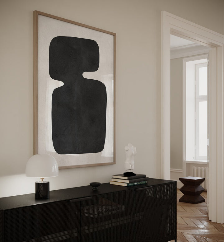 Stylish ORGANIC II, GEOMETRIC ART PRINTS displayed in a modern living space, enhancing the room's artistic flair.