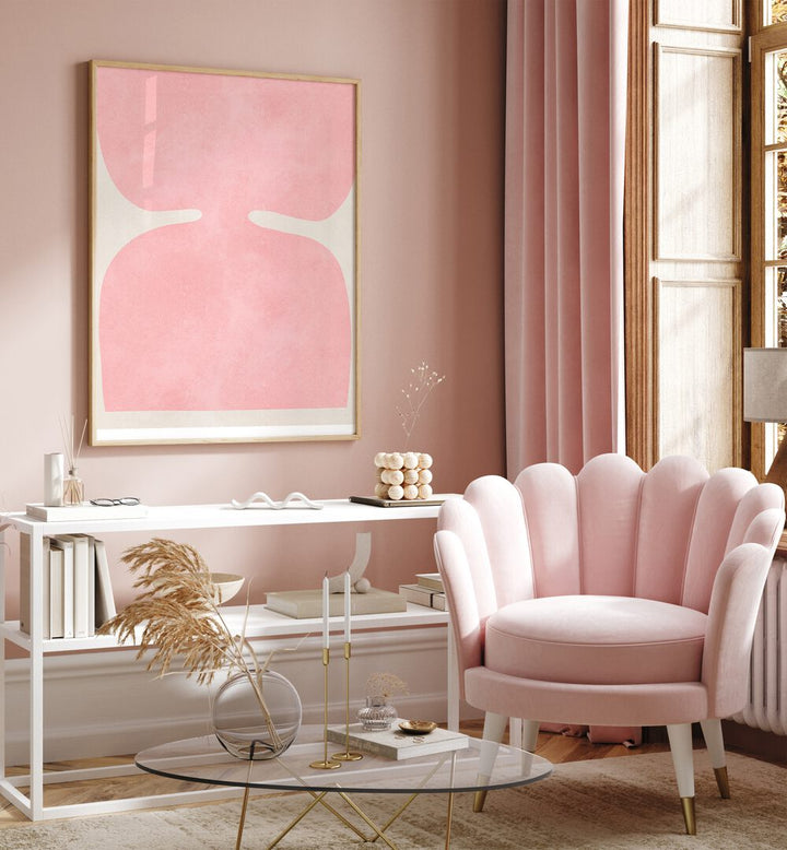 Stylish interior featuring ORGANIC IV, GEOMETRIC ART PRINTS, enhancing the aesthetic with vibrant, abstract shapes.