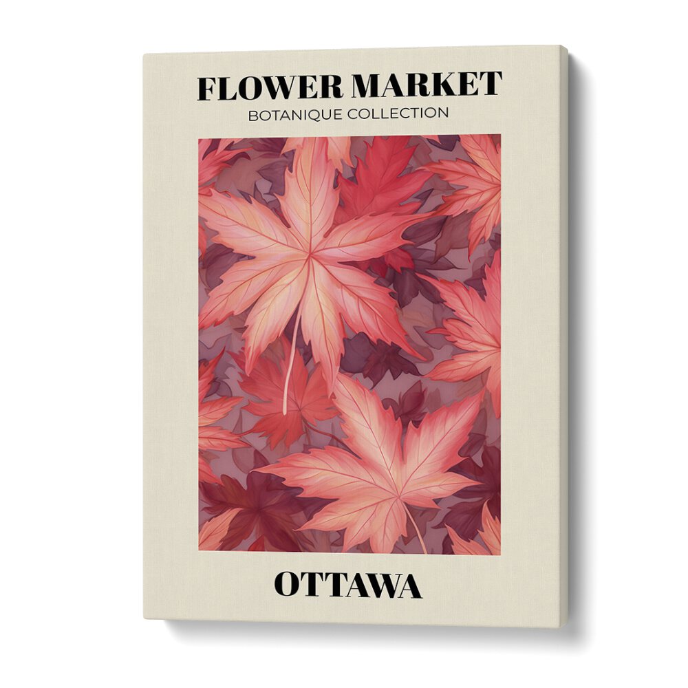 Ottawa- Flower Marketo Botanical Flower Paintings Artwork in Gallery Wrap