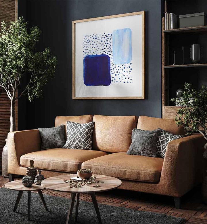 Enhance your decor with "Over the Blue Rain is Land, Abstract Paintings," featuring vibrant hues and dynamic design.