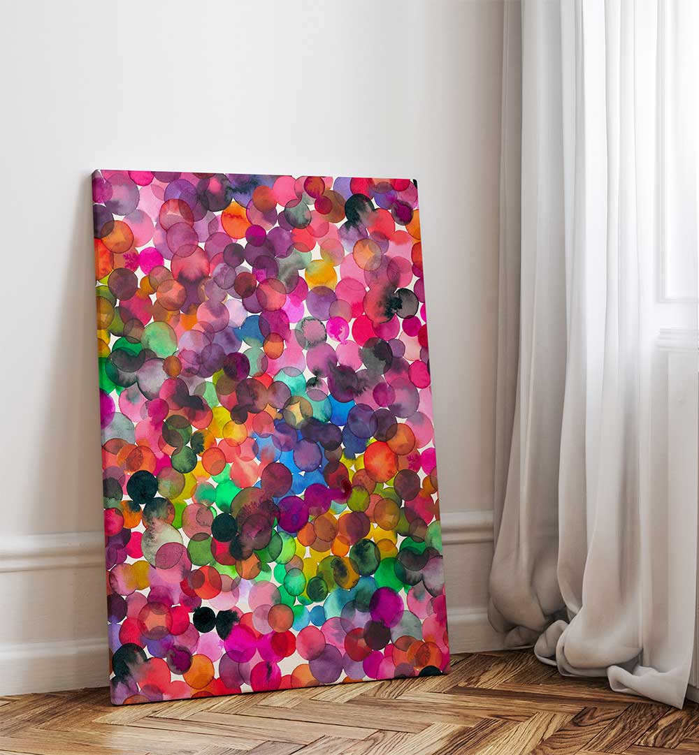 OVERLAPPED WATERCOLOR DOTS , ABSTRACT PAINTINGS