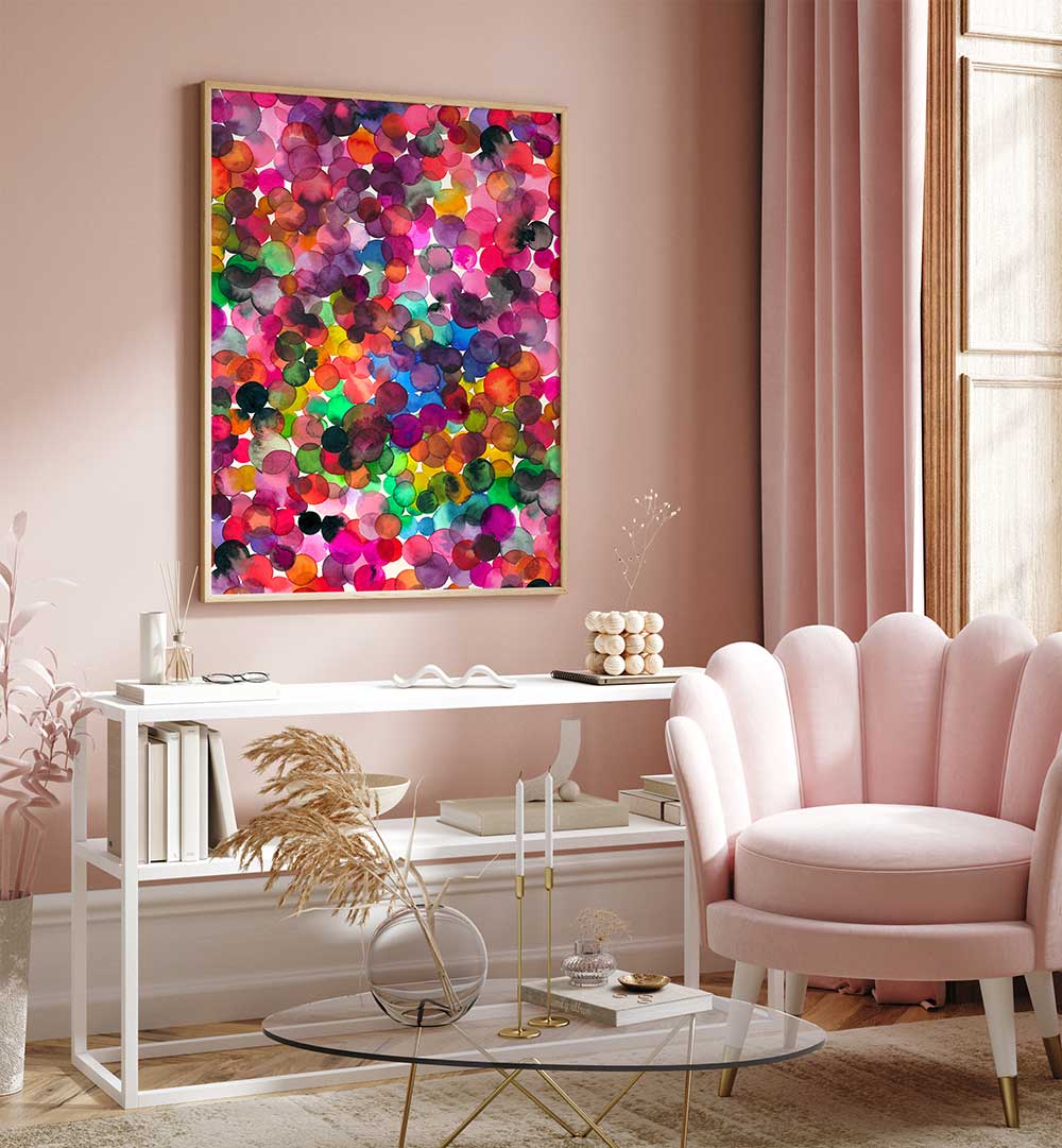 OVERLAPPED WATERCOLOR DOTS , ABSTRACT PAINTINGS