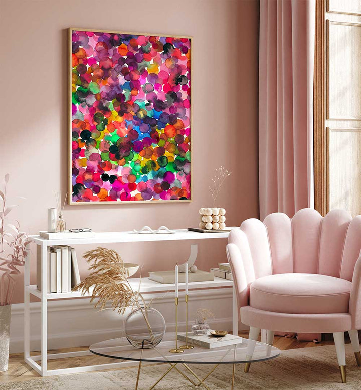 OVERLAPPED WATERCOLOR DOTS , ABSTRACT PAINTINGS