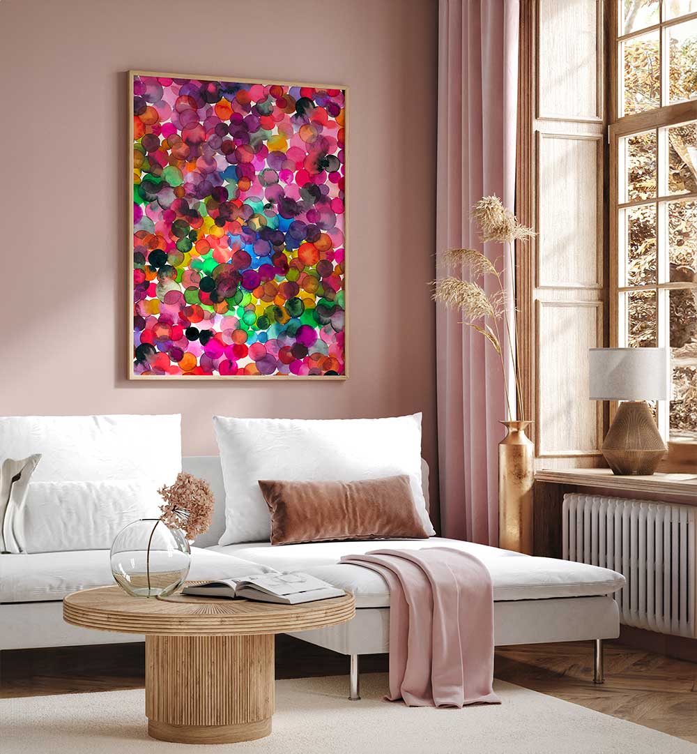 OVERLAPPED WATERCOLOR DOTS , ABSTRACT PAINTINGS