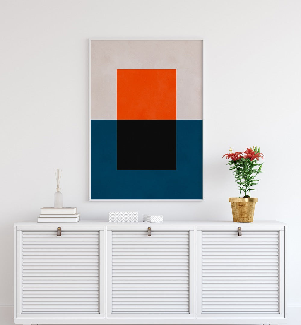 Stylish OVERLAPPING IV, GEOMETRIC ART PRINTS showcasing vibrant colors and bold shapes for modern home decor.