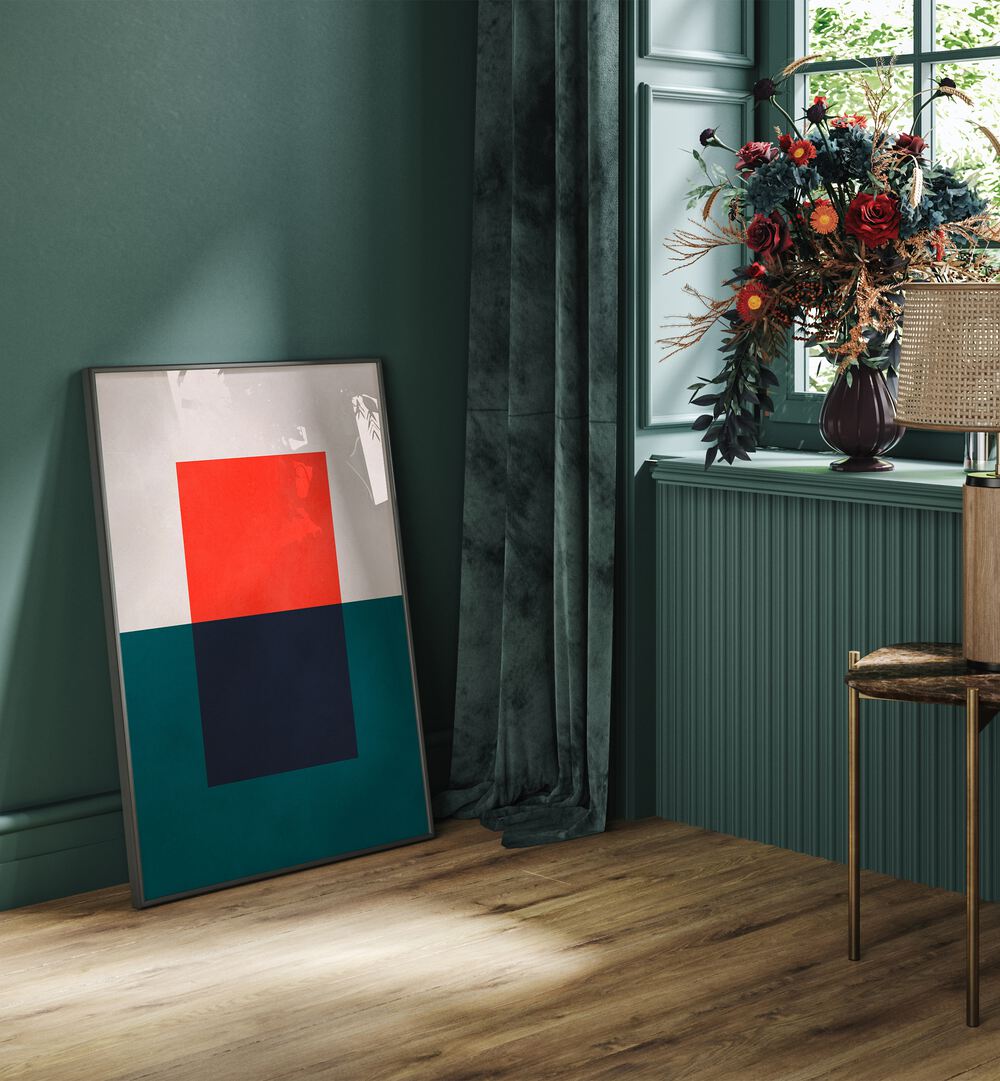 Stylish OVERLAPPING XX, GEOMETRIC ART PRINTS displayed in a modern room, enhancing contemporary decor and aesthetics.
