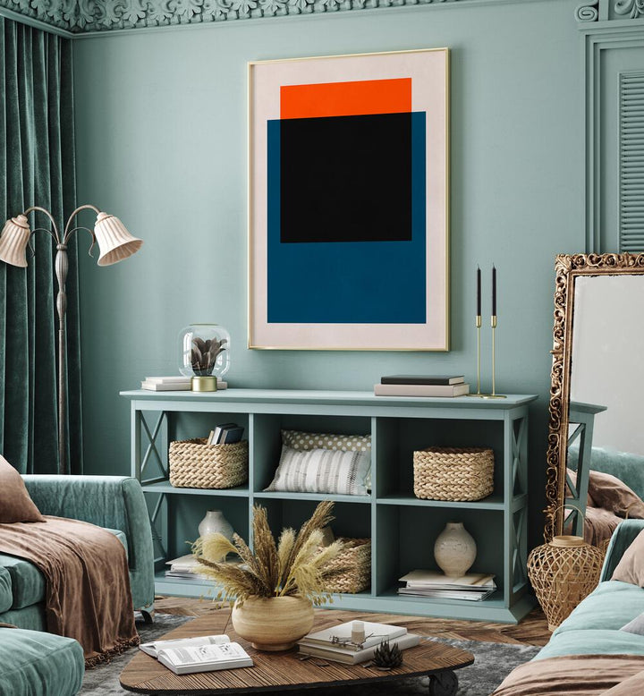 Elegant living space featuring OVERLAPPING VII, GEOMETRIC ART PRINTS, perfect for creative decor and modern aesthetics.