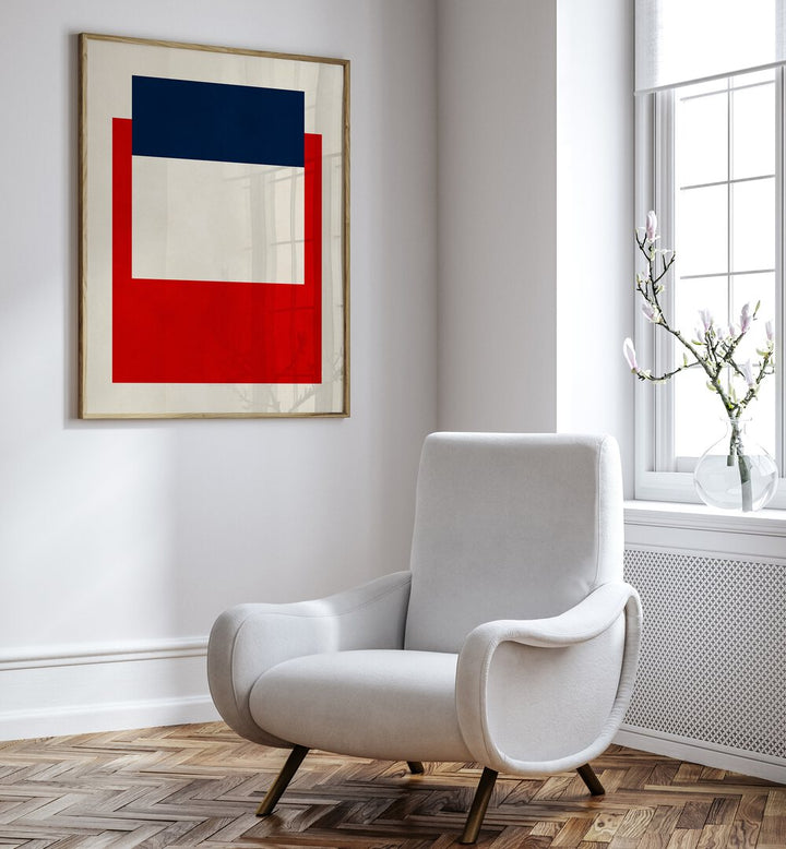 Stunning OVERLAPPING V, GEOMETRIC ART PRINTS displayed in a modern interior, enhancing contemporary design aesthetics.