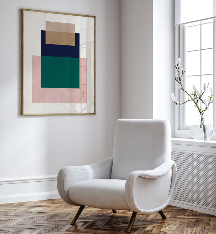 Elevate your space with OVERLAPPING XVI, GEOMETRIC ART PRINTS showcasing a stunning arrangement of shapes.