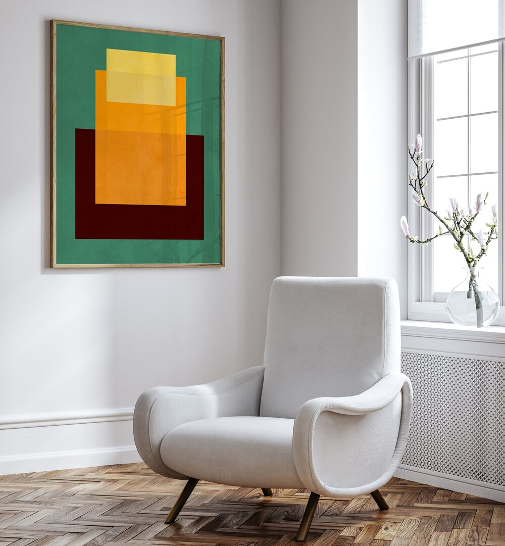 Stunning OVERLAPPING X, GEOMETRIC ART PRINTS displayed in a modern room, enhancing the design aesthetic beautifully.