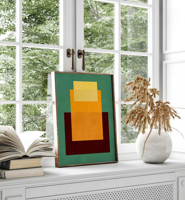 Vibrant OVERLAPPING X, GEOMETRIC ART PRINTS showcased in a stylish interior, enhancing modern design aesthetics.