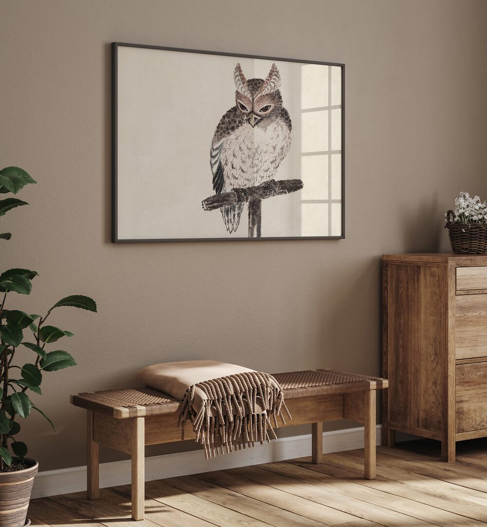 OWL FROM ALBUM OF SKETCHES (1814) , VINTAGE PAINTINGS