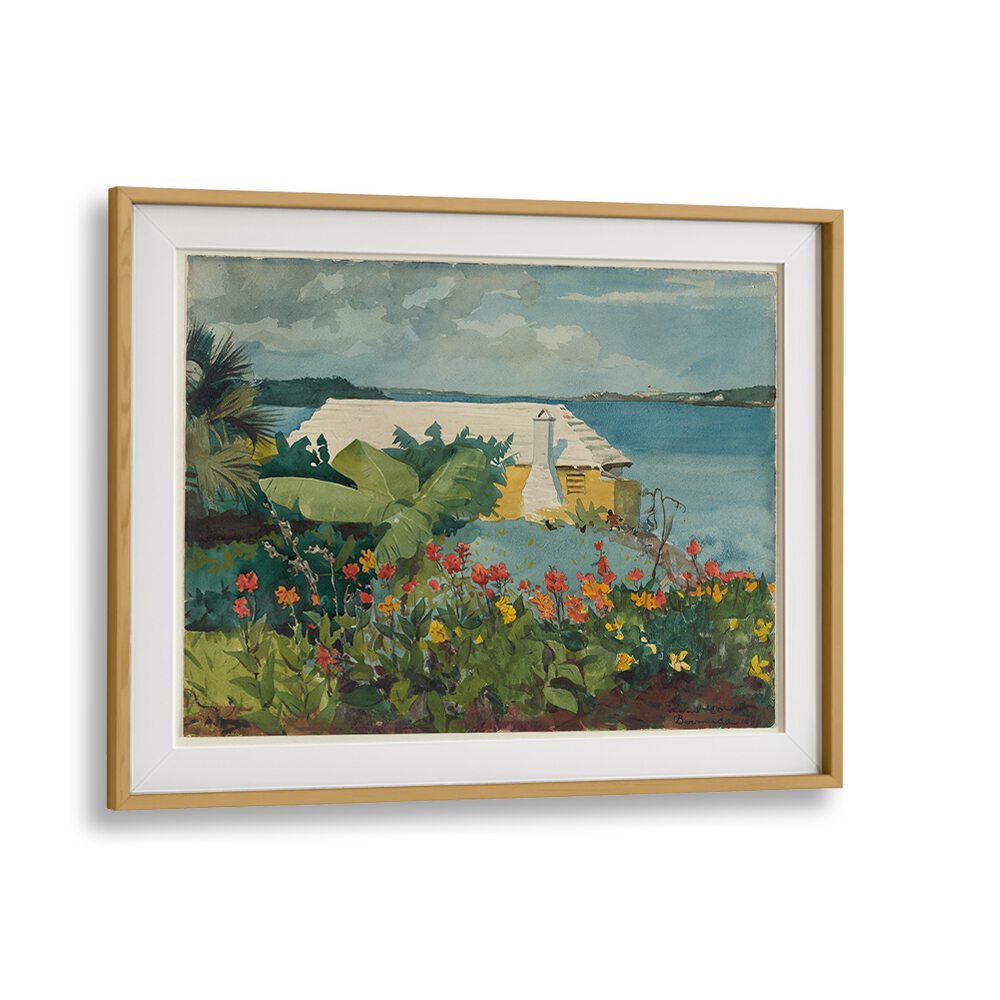 FLOWER GARDEN AND BUNGALOW , VINTAGE PAINTINGS