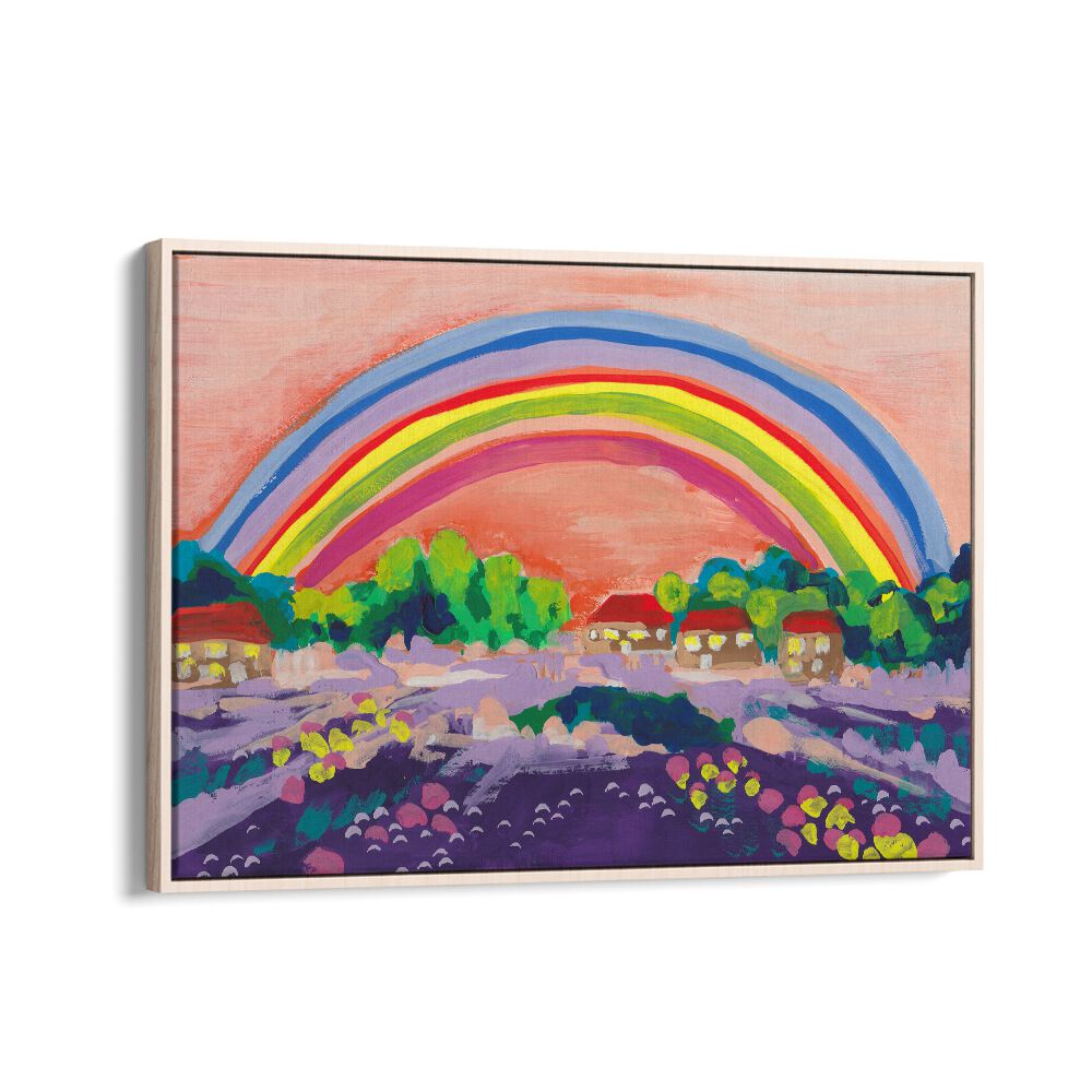 kids painting - COUNTRYSIDE RAINBOW ON ORANGE II BY ANIA ZWARA by Asianmonk