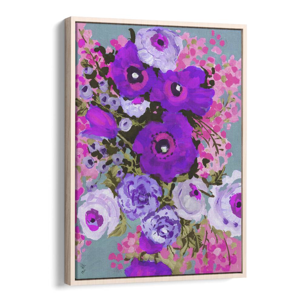 Ania Zwara painting - PURPLE AND ROSE PINK BOUQUET by Asianmonk