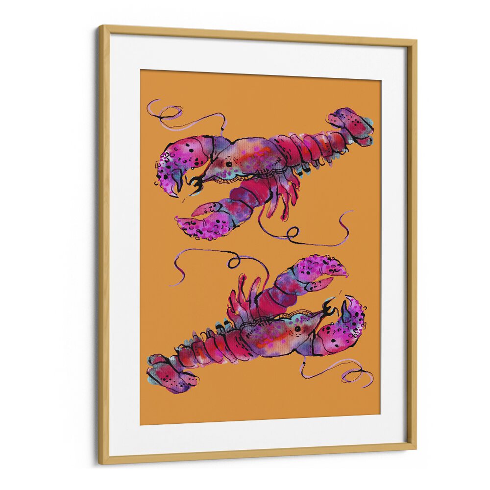 Quotes painting - LOBSTERS ON ORANGE BY ANIA ZWARA by Asianmonk