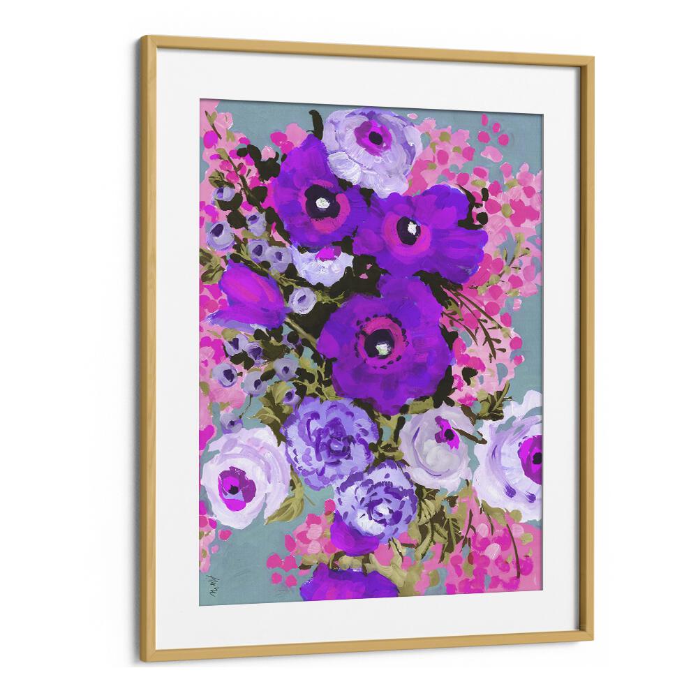 Ania Zwara painting - PURPLE AND ROSE PINK BOUQUET by Asianmonk