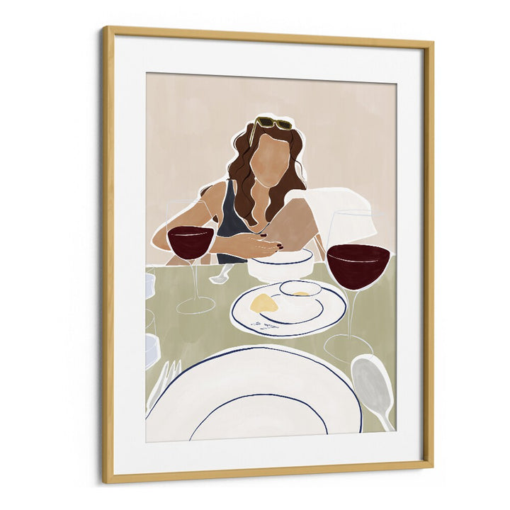 WOMAN DINING IN A RESTURANT PRINT BY IVY GREEN ILLUSTRATIONS