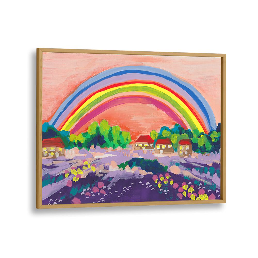 kids painting - COUNTRYSIDE RAINBOW ON ORANGE II BY ANIA ZWARA by Asianmonk