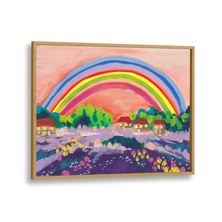 kids painting - COUNTRYSIDE RAINBOW ON ORANGE II BY ANIA ZWARA by Asianmonk