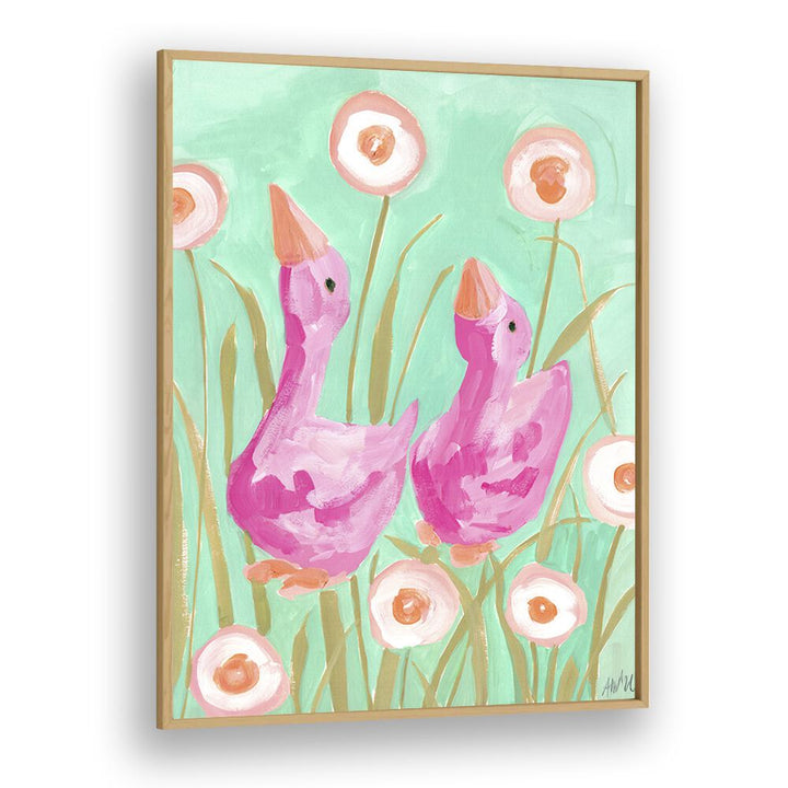 Quotes painting - PINK GEES IN THE GARDEN BY ANIA ZWARA by Asianmonk