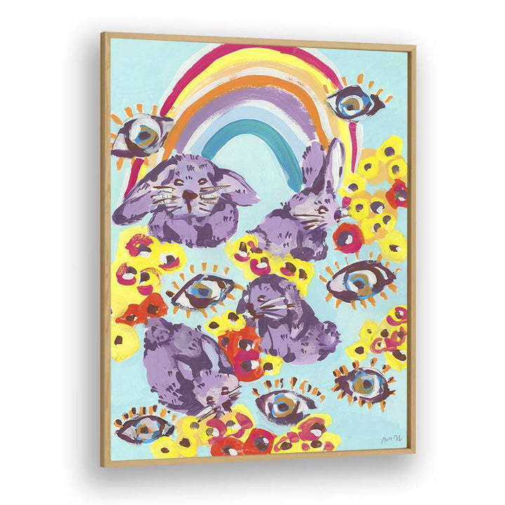 Quotes painting - VIOLET BUNNIES HAVING FUN BY ANIA ZWARA by Asianmonk