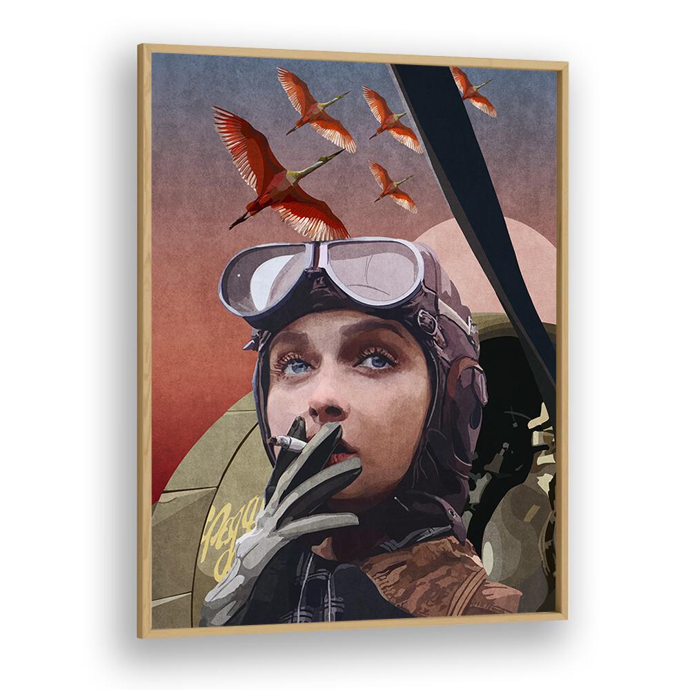 kitchen painting - WOMAN PILOT SMOKE BY EMEL TUNABOYLU by Asianmonk