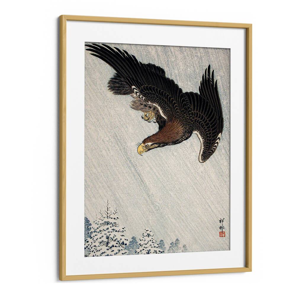 EAGLE FLYING IN SNOW (1933) BY OHARA KOSON