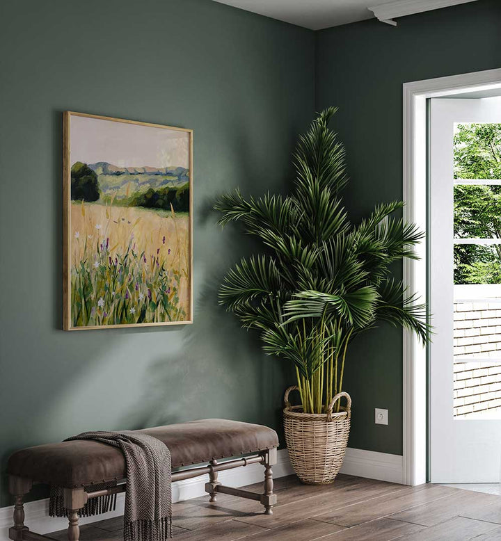 OAKS AND TALL GRASS , LANDSCAPE PAINTINGS