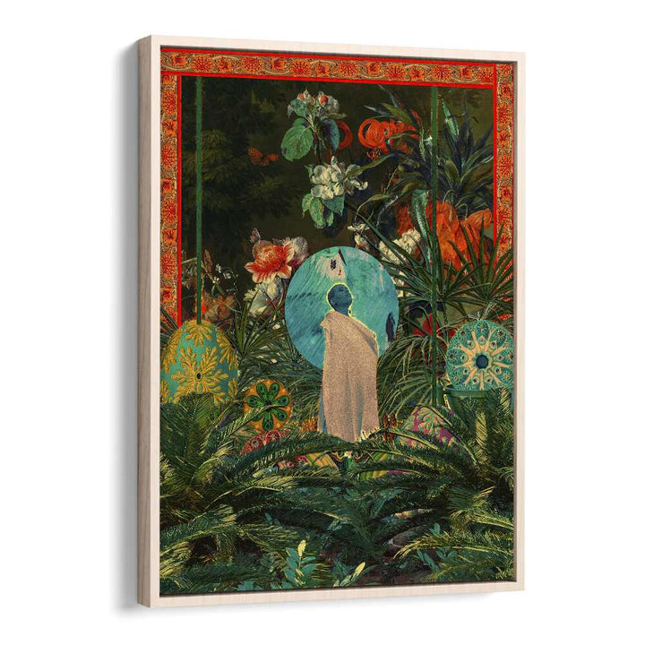 Oasis Queen By Cosmo Zach Surreal Art Prints Surrealism in Oak Wood Floater Frame