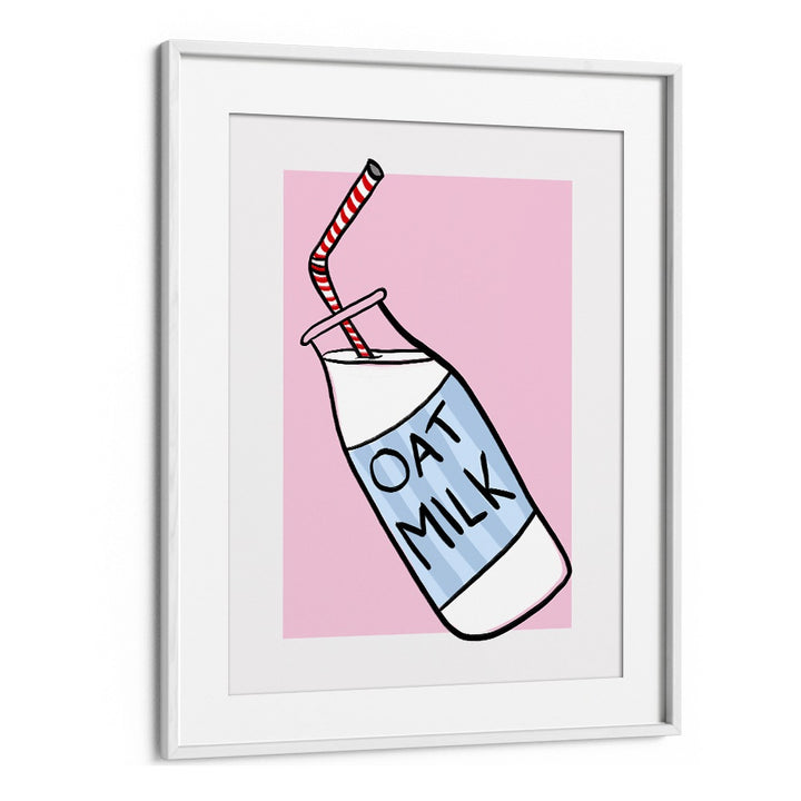 Oat Milk by Athene Fritsch Kitchen Posters Kitchen Art Prints in White Frame With Mount