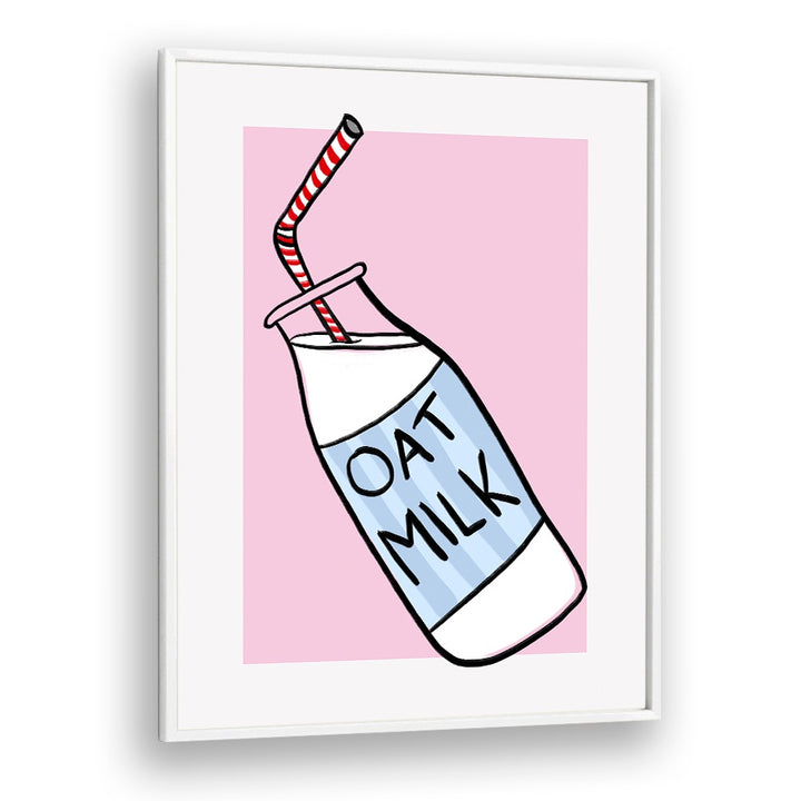 Oat Milk by Athene Fritsch Kitchen Posters Kitchen Art Prints in White Plain Frame