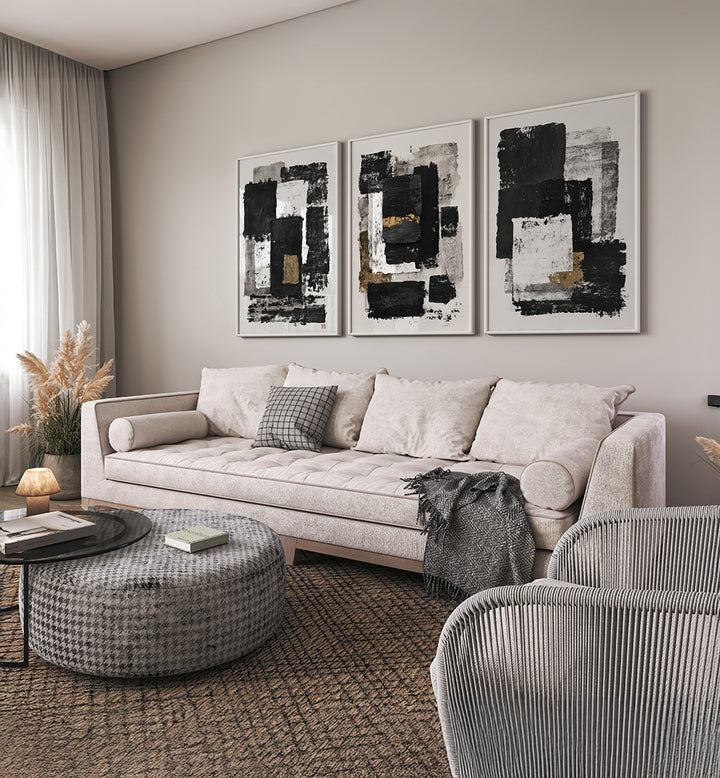 OBSIDIAN EDIT, SET OF 3 PAINTINGS