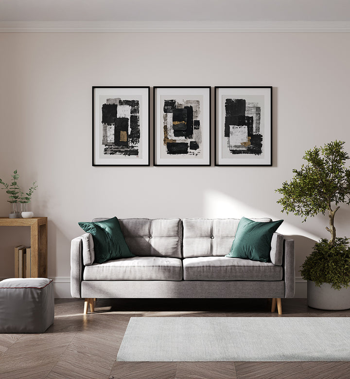 OBSIDIAN EDIT, SET OF 3 PAINTINGS