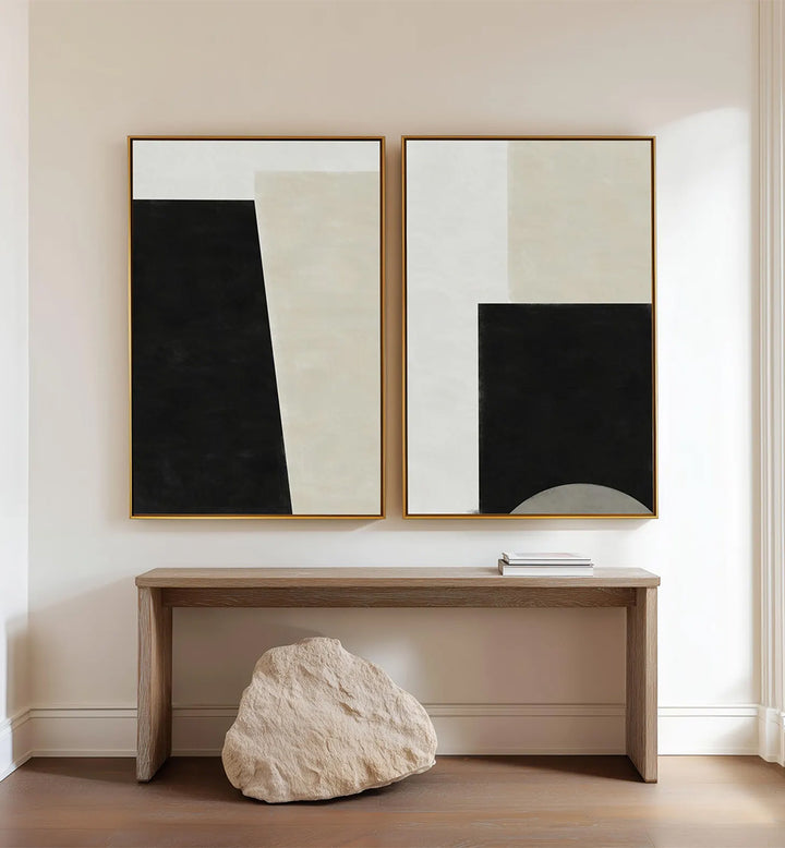 OBSIDIAN , SET OF 2 PAINTINGS