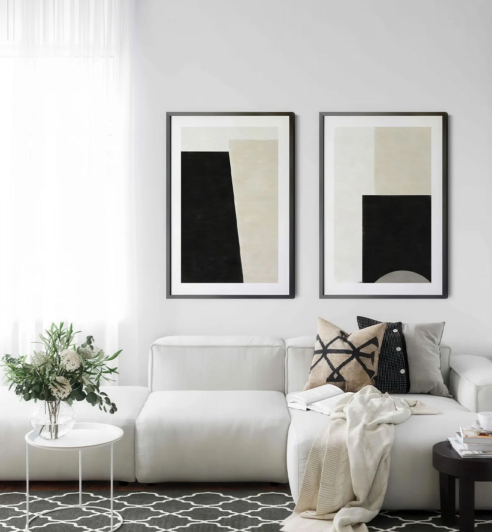 OBSIDIAN , SET OF 2 PAINTINGS