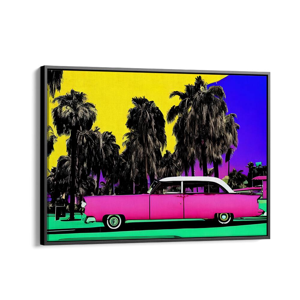 Ocean Drive Pop Art Paintings Pop Art Prints in Black Floater Frame