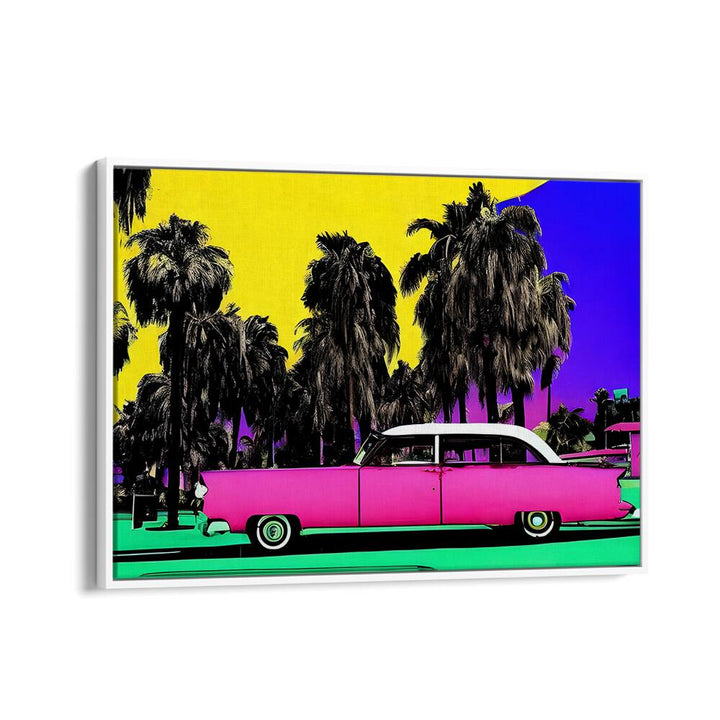 Ocean Drive Pop Art Paintings Pop Art Prints in White Floater Frame