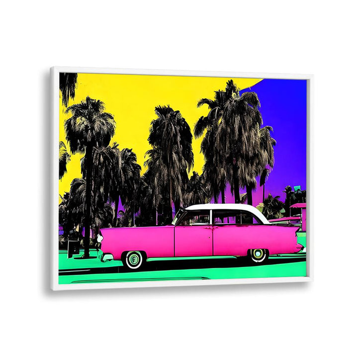 Ocean Drive Pop Art Paintings Pop Art Prints in White Plain Frame