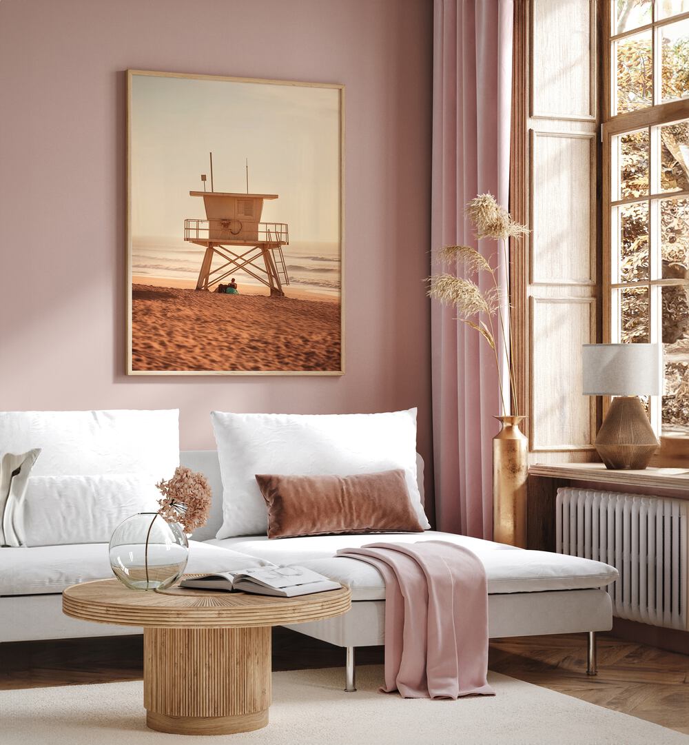 Stylish living room featuring OCEANFRONT, BEACH PAINTINGS that evoke serenity and elegance by Philippe Hugonnard.