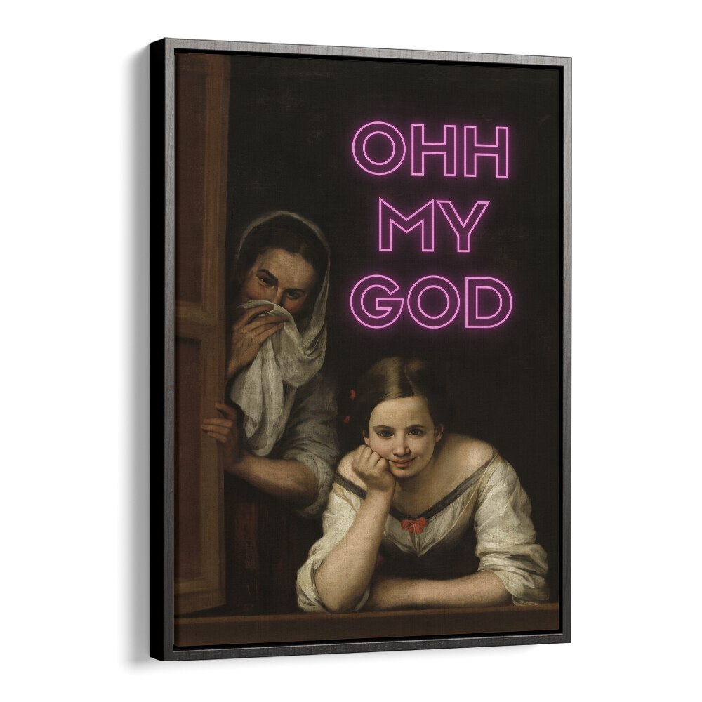 Ohh My God  Altered Art Prints in Black Floater Frame