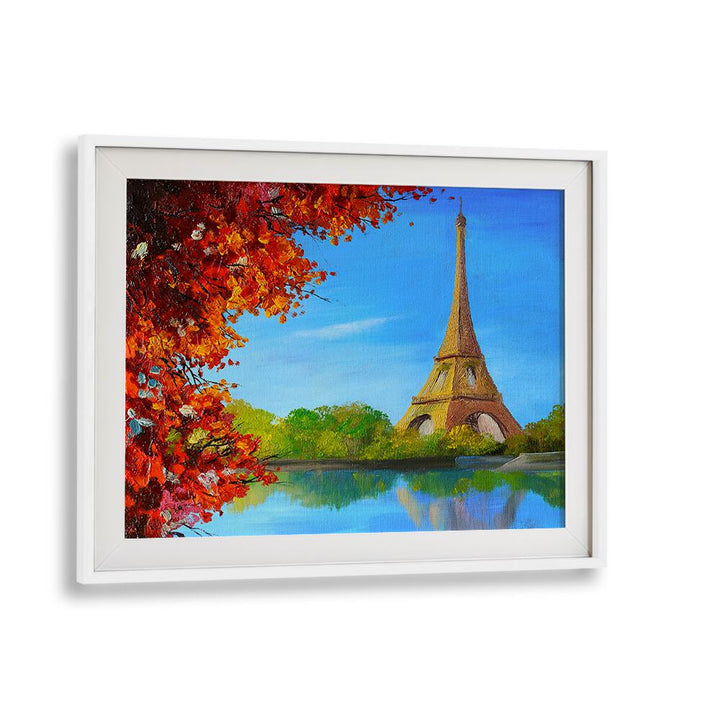 Old Paris Charm Vintage European Paintings in White Frame With Mount