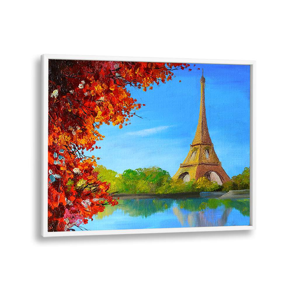 Old Paris Charm Vintage European Paintings in White Plain Frame