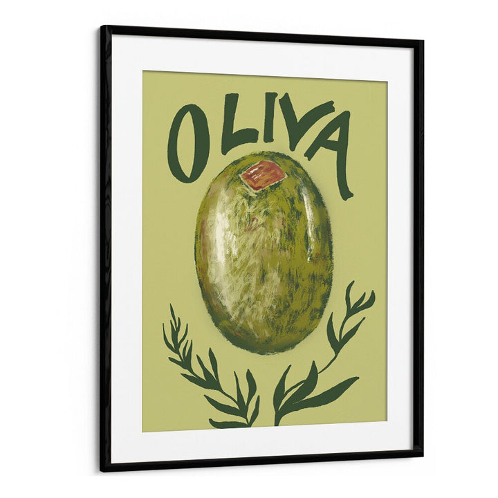 Olive by Studio Dolci Kitchen Art Prints in Black Frame With Mount