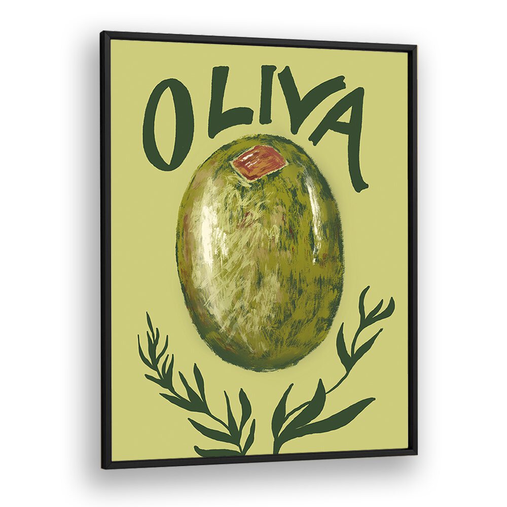 Olive by Studio Dolci Kitchen Art Prints in Black Plain Frame