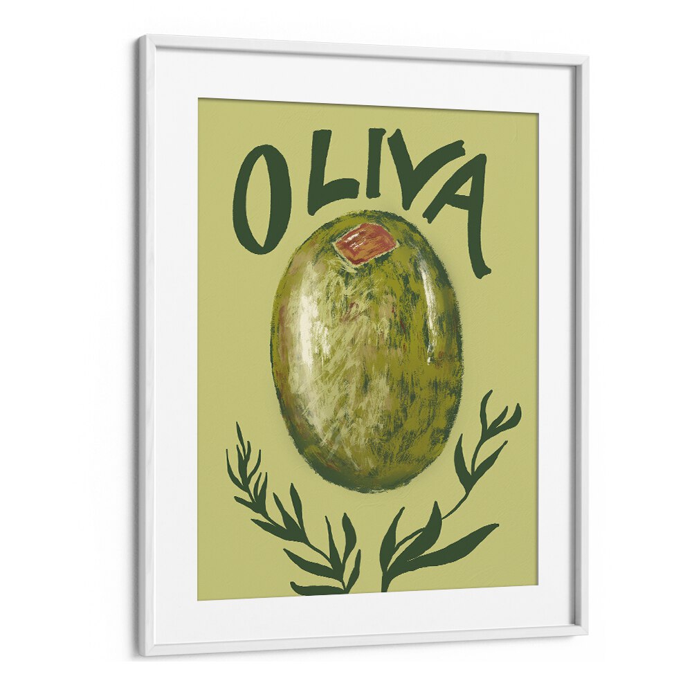 Olive by Studio Dolci Kitchen Art Prints in White Frame With Mount