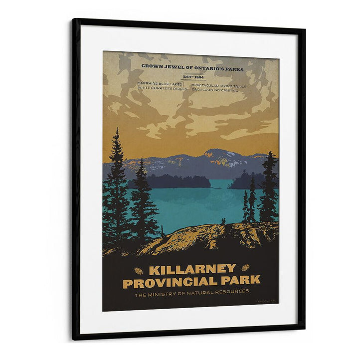 Ontario Retro Vintage Travel Vintage Travel Posters in Black Frame With Mount