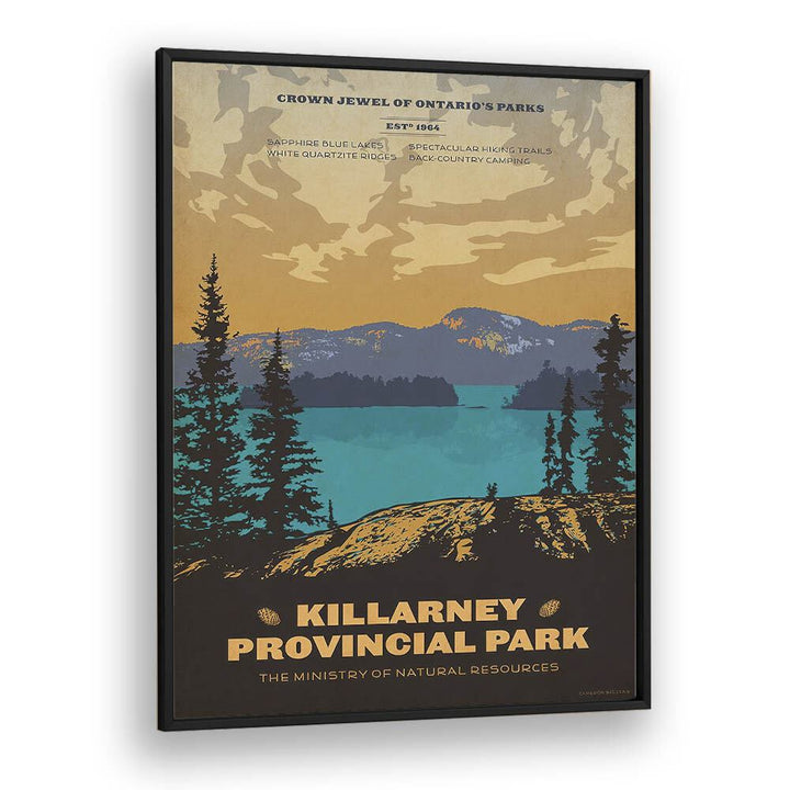 Ontario Retro Vintage Travel Vintage Travel Posters in Black Plain Frame